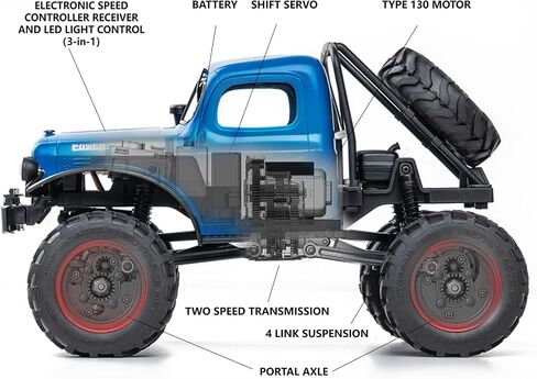FMS RC Crwaler 1/24 مقياس FCX24 Power Wagon RTR V2 4WD 2.4 جيجا هرتز 3CH للطرق الوعرة RC نموذج سيارة هواية درجة التحكم عن بعد (أصفر) in Kuwait