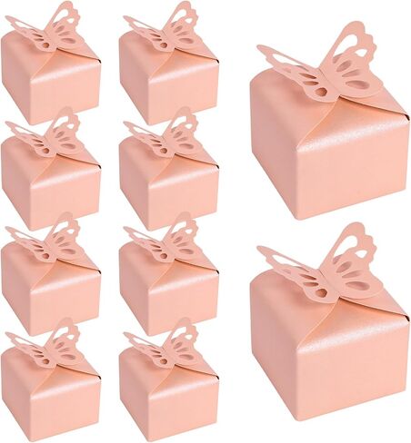 VGOODALL 50PCS Small Favor Boxes Pink, 3D Butterfly Candy Boxes Pink Baby Shower Favor Boxes for Wedding Birthday Party Gift Treat Box in Saudi Arabia