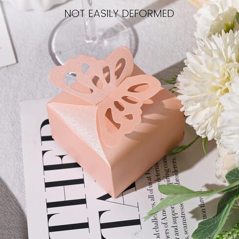 VGOODALL 50PCS Small Favor Boxes Pink, 3D Butterfly Candy Boxes Pink Baby Shower Favor Boxes for Wedding Birthday Party Gift Treat Box in Saudi Arabia