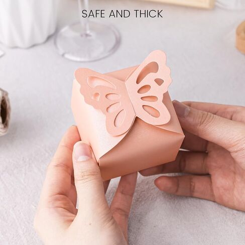 VGOODALL 50PCS Small Favor Boxes Pink, 3D Butterfly Candy Boxes Pink Baby Shower Favor Boxes for Wedding Birthday Party Gift Treat Box in Saudi Arabia