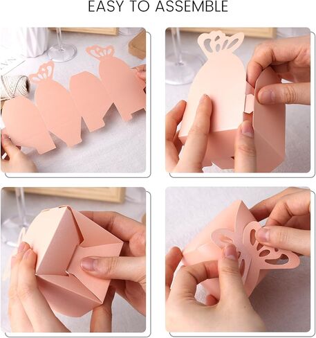 VGOODALL 50PCS Small Favor Boxes Pink, 3D Butterfly Candy Boxes Pink Baby Shower Favor Boxes for Wedding Birthday Party Gift Treat Box in Saudi Arabia