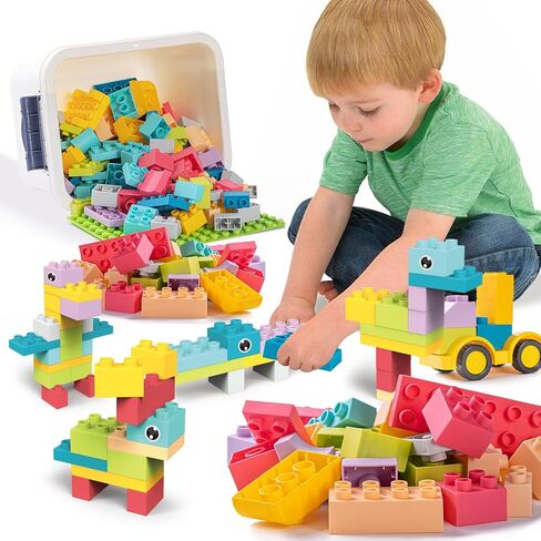 KidEwan Building Blocks for Kids Toddlers, Animal Blocks Toys, STEM Toys Baby Stacking Block Sets with Storage Box, Learning Toys for Preschool Classroom Aged 3+ (60PCS) in Saudi Arabia
