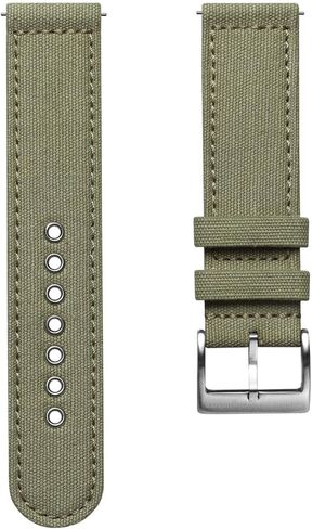 Croyde Canvas Watch Strap - 100% Cotton, Quick-Release, Stainless Steel Buckle, Vintage Military Style - Fits 18mm, 20mm, 22mm Watches - Army Green, Grey, Sand in Saudi Arabia