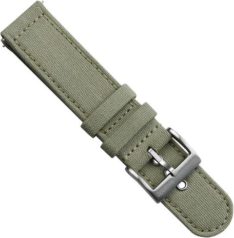 Croyde Canvas Watch Strap - 100% Cotton, Quick-Release, Stainless Steel Buckle, Vintage Military Style - Fits 18mm, 20mm, 22mm Watches - Army Green, Grey, Sand in Saudi Arabia