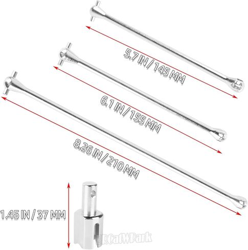 RC Drive Shaft Dogbone & Diff Outdrive Upgrades Part for 1/5 KRATON 8S BLX Outcast 8S BLX,Centor Driveshaft Axles Dogbone Part,Silver in Kuwait