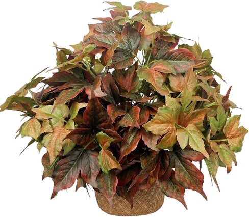Pack of 3 - Artificial Fall Ivy Leaves Shrubs Silk Maple Creeper Plant Greenery Bushes for Autumn Decor, Indoor Outdoor Home Garden Thanksgiving Party (Ombre Green) in Saudi Arabia