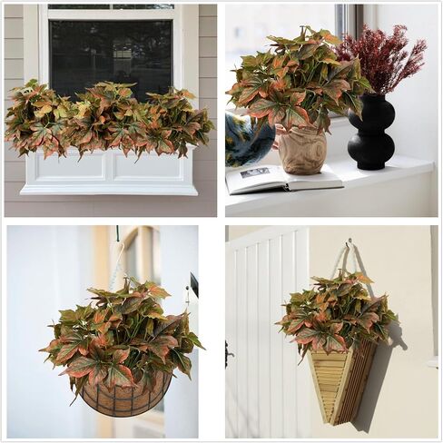 Pack of 3 - Artificial Fall Ivy Leaves Shrubs Silk Maple Creeper Plant Greenery Bushes for Autumn Decor, Indoor Outdoor Home Garden Thanksgiving Party (Ombre Green) in Saudi Arabia