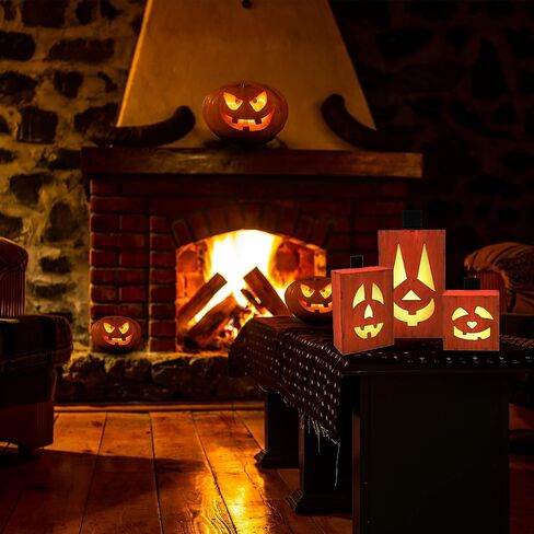 Gift Boutique Halloween Pumpkin Wood Paint Craft Kit 3 Set Sizes Jack O Lantern Unfinished Wooden for Kids Arts & Craft Project Painting Activity in Saudi Arabia