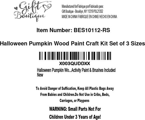 Gift Boutique Halloween Pumpkin Wood Paint Craft Kit 3 Set Sizes Jack O Lantern Unfinished Wooden for Kids Arts & Craft Project Painting Activity in Saudi Arabia