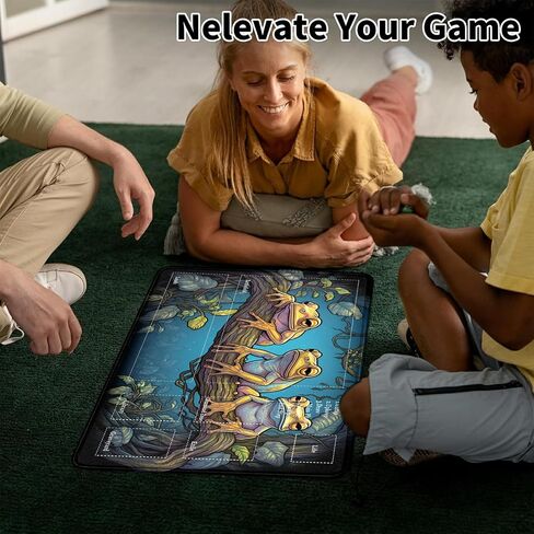 حصيرة بطاقة للوحة ماوس MTG & TCG، 24 بوصة × 14 بوصة حصيرة لعب لألعاب MTG RPG CCG التجارية، مفارش طاولة مثالية لألعاب البطاقات وألعاب الفيديو ومكتب الكمبيوتر، والضفادع الملونة in Kuwait