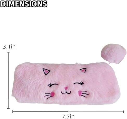 Selena Cat Plush Pen Pouch Box with 2Pcs kawaii Pens Cute Pen Organizer Case Aesthetic Adorable Estuche Para Lapices (Pink) in Saudi Arabia