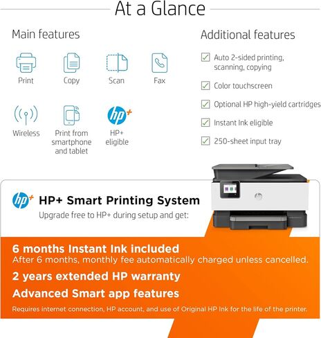HP OfficeJet 9012e الكل في واحد طابعة نافثة للحبر ملونة ناسخة ناسخة فاكس مع طابعات كمبيوتر محمولة بالحبر الفوري لمدة 6 أشهر للاستخدام المنزلي والمكتب والطباعة على الوجهين واي فاي 1G5L4A (تم تجديد قسط) in Saudi Arabia