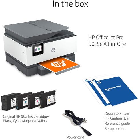 HP OfficeJet 9012e الكل في واحد طابعة نافثة للحبر ملونة ناسخة ناسخة فاكس مع طابعات كمبيوتر محمولة بالحبر الفوري لمدة 6 أشهر للاستخدام المنزلي والمكتب والطباعة على الوجهين واي فاي 1G5L4A (تم تجديد قسط) in Saudi Arabia