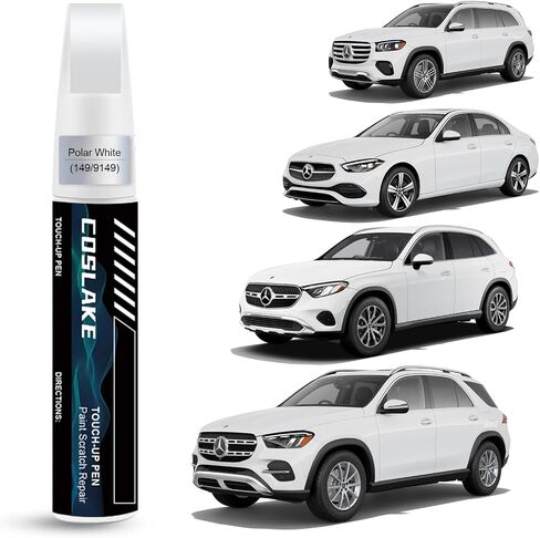 Car Touch Up Paint(Polar White(149/9149)) for Mercedes-Benz, Car Paint Scratch Repair Kit, Quick & Easy Solution to Repair Car Scratches, 2 in 1 Scratch Remover Pen with Extra 1mm Fine Brush in Kuwait