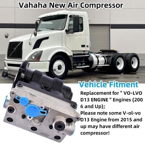 New Air Compressor Compatible with Volvo D-13 Engine 2006 and Up 20774360 21175029 22016995 Vahaha in Saudi Arabia
