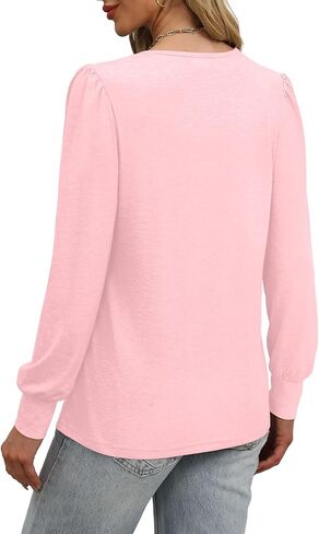 XIEERDUO Long Sleeve Shirts for Women 2024 Fall Outfits Trendy Pleated Loose Fit Casual Tunics to wear with Leggings in Kuwait