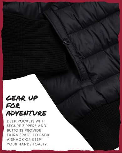 CANADA WEATHER GEAR Men's Winter Jacket - Full Zip Up Hooded Quilted Sweater Vest - Cozy Puffer Jackets for Men (Sizes:M-XXL) in Saudi Arabia
