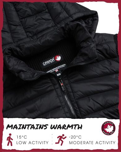 CANADA WEATHER GEAR Men's Winter Jacket - Full Zip Up Hooded Quilted Sweater Vest - Cozy Puffer Jackets for Men (Sizes:M-XXL) in Saudi Arabia