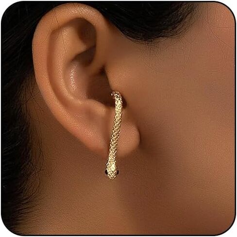 Snake Earrings for Women Gold Silver Snake Edgy Earring Unique Animal Serpent Front Back Stud Earrings Grunge Goth Snake Earring Halloween Jewelry Outfits Accessories in Kuwait