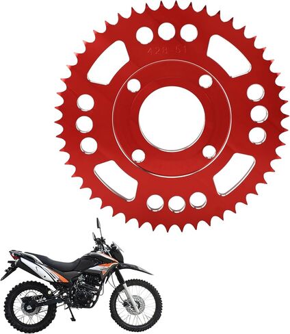 ضرس لـ Hawk 250,428-50T CNC 7075 ضرس خلفي من سبائك الألومنيوم لـ Hawk250/Hawk 250cc - أحمر in Saudi Arabia
