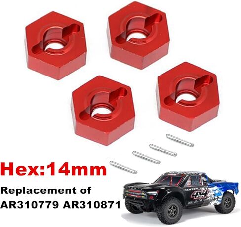 Aluminum 14mm Wheel hex Upgrade Parts for 1/10 Arrma Gorgon Granite Senton Vorteks 1/8 Infraction,Replacement of #AR310779#ARAC9442 AR310871(Navy Blue) in Kuwait