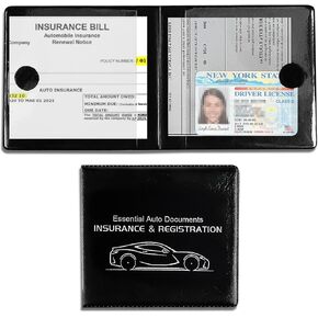 2 Pcs Car Registration and Insurance Card Holder, Vehicle Glove Box Wallet Organizer, Universal Car Interior Accessories Car Document Holder for Car Truck SUV and Other Vehicle