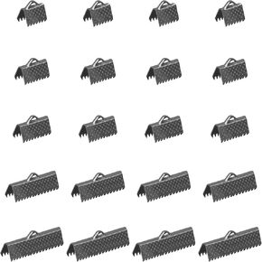100pcs Ribbon Clamp Cord Ends for Jewelry Making, Clamps Crimp Ends Pinch Crimp Cord Ends Bracelet Bookmark Leather Pinch Crimps Ribbon Clamp Ends for Jewelry Making (Gun Black, 5 Sizes)
