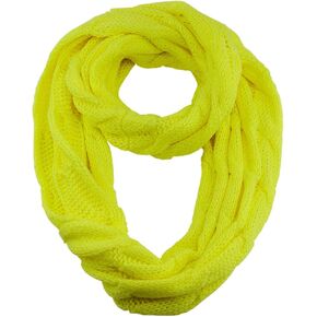 NYFASHION101 Soft Winter Warm Chunky Knit Cowl Infinity Loop Scarf, Neon Yellow