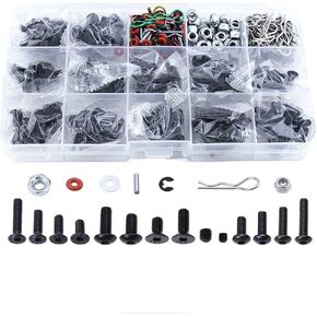 610PCS Universal RC Car Parts Screw Tools Kit Screws Assortment Set Hardware Fit for Traxxas Axial Redcat HPI Arrma SCX10 Losi 1/8 1/10 1/12 1/16 Scale RC Cars Trucks Crawler RC Upgrade Parts