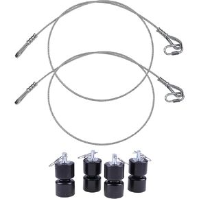 Lift Cable 2Pcs Compatible with Gorilla Lift Trailer Gate Assist with EZ Spring Clips, with 4 pcs Rollers Pins Set, Replaces 125542 Cables, GMNR-925 Aluminum Alloy Pin Set