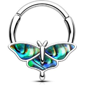 OUFER Septum Rings 16G, Moth Septum Jewelry, 316L Surgical Steel Daith Piercing Jewelry, Septum Piercing, Helix Cartilage Daith Conch Earrings for Women Men