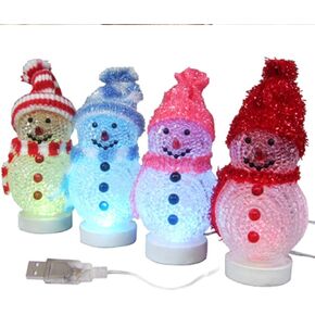 USB Power Muti-Color Desk Glowing Sucker LED Christmas Tree LED Light Glowing Lights for 5 INCH Mini 7 Colors with Top Star Light Christmas Xmas Holiday Decoration