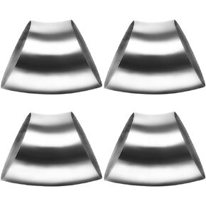 OD 3.5 Inch 45 Degree SS304 Stainless Steel Bend Tube Exhaust Elbow Pipe for Car Modified Exhaust System 3.5" Piping Silver Tone，Stair Handrail (4pcs)