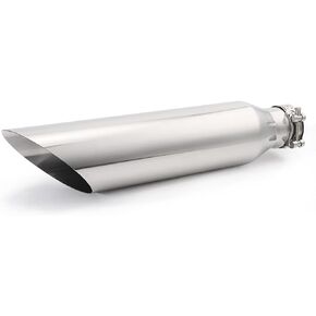 A-KARCK Exhaust Tip 2.5 Inch Inlet, Universal 2.5'' Inlet 4" Outlet 18" Long Stainless Steel Bolt On Exhaust Tailpipe Polished Muffler Tip