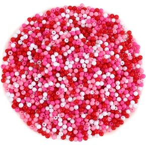 DECYOOL Small Beads, 1200Pcs 4mm Silver Spacer Beads Smooth Round Beads for Jewelry Making Loose Ball Beads for Bracelets