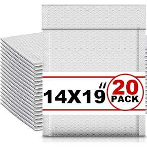 Ireer 20 Pack Extra Large 18 x 22" Bubble Mailers Poly Padded Envelopes Cushioned Mailing Envelopes Bubble Padded Mailers Self Adhesive Waterproof Shipping Bags for Business Christmas Gift Packaging