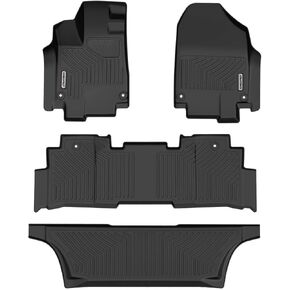 OEDRO Floor Mats Fit for 2018-2024 2025 Honda Odyssey, All Weather Car Mats TPE Accessories Upgraded 2nd Gen Floor Liner for Odyssey,1st 2nd & 3rd Rows and Cargo Liner, Black