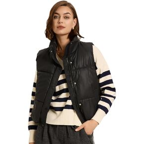 Alexis Leroy Women's Lightweight Puffer Vest Women Sleeveless Zip Up Outerwear Warm Padded Puffy Jackets Coat with Pockets