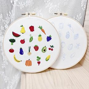 Aophire Embroidery Kit for Beginners, Cross Stitch Kits for Adults and Kids, Beginner Embroidery Kit with Simple Embroidery Patterns DIY Needlepoint Kits Includes Hoop, Color Threads,Tools