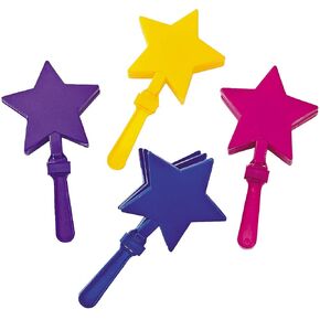 Fun Express - Star Shaped Clappers (12pc) for Birthday - Toys - Noisemakers - Misc Noisemakers - Birthday - 12 Pieces