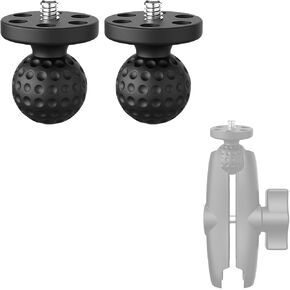 2PC 1" Ball Mount Adapter with 1/4"-20 Threaded Stud for Insta360 ACE Pro One X4 X3 X2 X R RS GO 3 2, Go Pro Hero, DJI OSMO, compatible with RAM Ball Head Mounts B Size Double Socket Arm（Non-Slip）