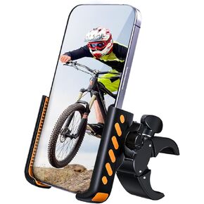 Bike Phone Mount, [Unobstructed Camera] Bicycle Motorcycle Phone Holder [Silicone Coated] Handlebar Phone Mount for Ebike, Stroller, Scooter Fits All 4.5"-6.9" Cell Phones 15 Pro Max Samsung S24