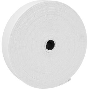 Elastic Bands for Sewing 1 Inch 12 Yard Spool, High Elasticity Sewing Band for Pants, Waistbands, Craft DIY, and Clothes with Eco-Friendly Paper Bag, Made in India - White