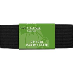 Dritz, 2-Yards Long, Black Knit Elastic,6.63 x 2.13 x 0.63