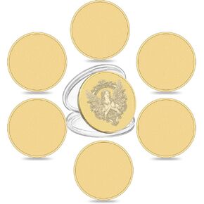 SQEYYGI 6PCS Blank Challenge Coins for Laser Engraving, 40mm Blank Metal Coins with Acrylic Protection Box for Travel Birthday Commemorative Collection Supplies (Golden)