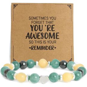 Birthday Gifts for Women Inspirational Nature Stone Bracelets with Message Card for Women/Daughter/Granddaughter/Niece/Sisters/Wife, Graduation Birthday Back to School Bracelet for Her