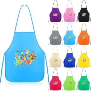 12 Pcs Aprons for Kids Art Painting Party Favors Children's Artists Fabric Aprons Painting Aprons for Art Birthday Party Decorations