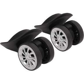 Alomejor One Pair Suitcase Casters Nylon Black Luggage Wheels Suitcase Spare Wheels Luggage Replacement for Upgrade Travel