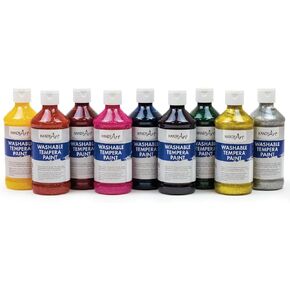 Handy Art Glitter Washable Paint, 8 oz, Set of 9