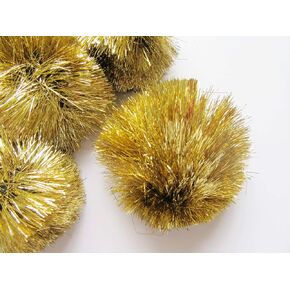 10 قطع من كرات جامبو من YYCRAFT كرات لامعة واسعة بهرج بوم بومس من أجل الأعمال اليدوية/ديكور الحفلات/ألعاب القطط - ذهبي 10.16 سم in Kuwait